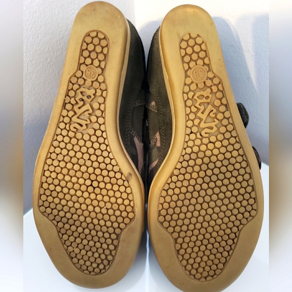 Ash Platform Trainer Army Green Gold Metallic Suede Velcro Closure Woman 38 EUC - Picture 8 of 9